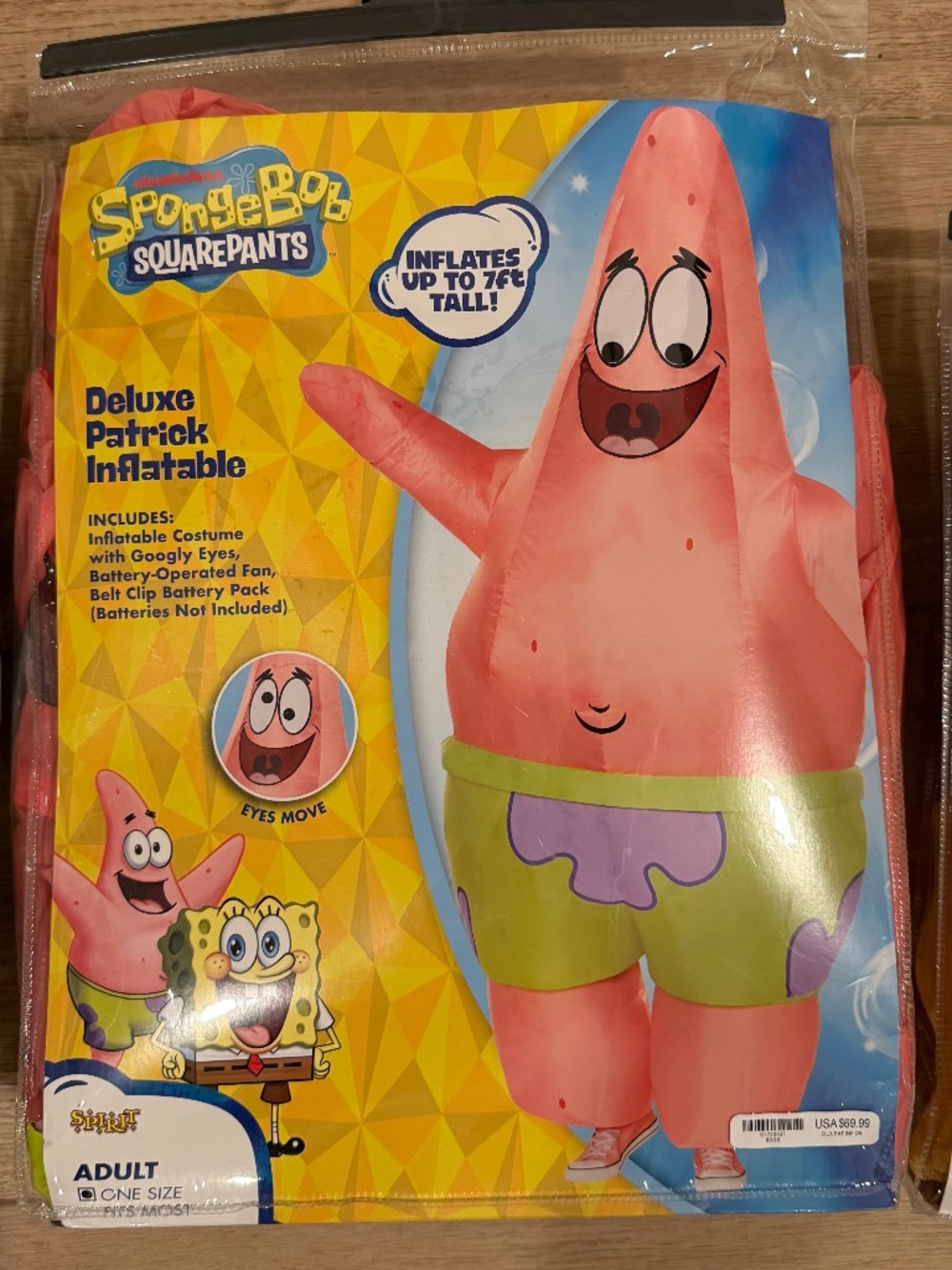 SpongeBob Patrick Adult 7ft inflatable Costume - Picture 1 of 2